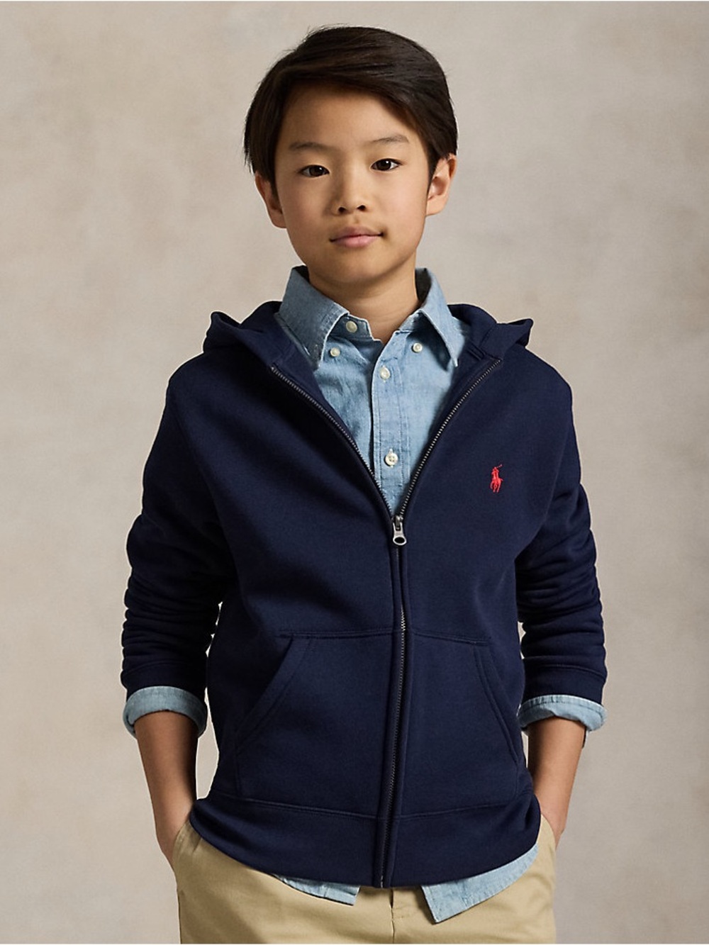 Navy Polo Ralph Lauren Zip Up Hoodie